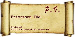 Prisztacs Ida névjegykártya